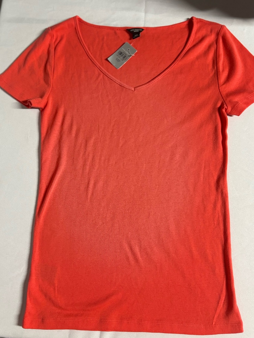LOFT Coral V-Neck Short Sleeve Tee